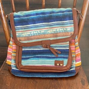 The Sak Striped Canvas Convertible Backpack Crossbody Bag